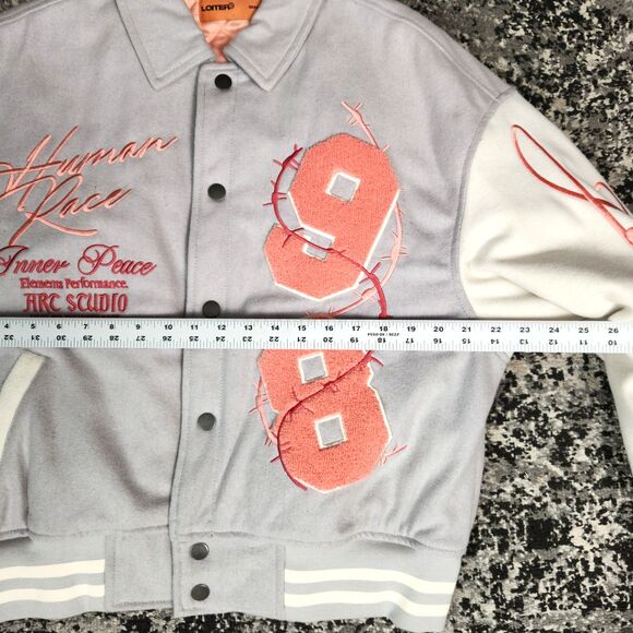 Loiter Flower Varsity Jacket Adult Small Human Race Streetwear - Picture 10 of 13